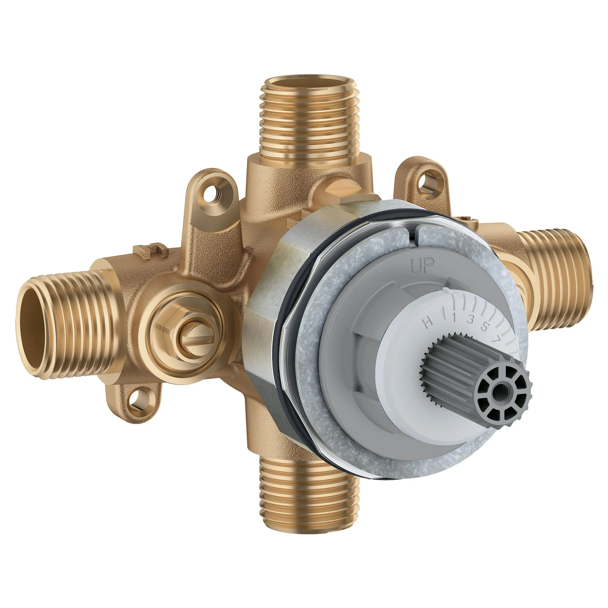 American Standard Flash Shower Rough-In Valve With Universal Inlets Outlets With Screwdriver Stops