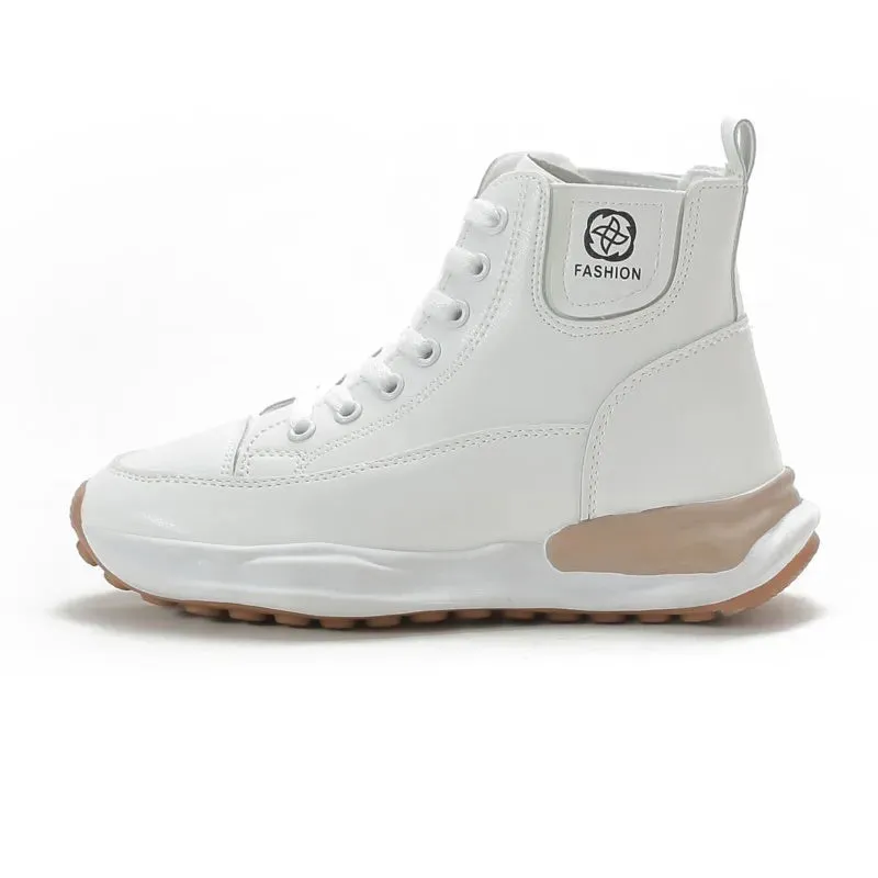Autumn high top small white shoes female new students all board shoes thick sole platform casual shoes increase sneakers C1266