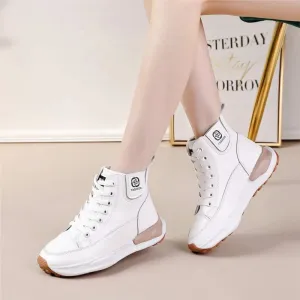Autumn high top small white shoes female new students all board shoes thick sole platform casual shoes increase sneakers C1266