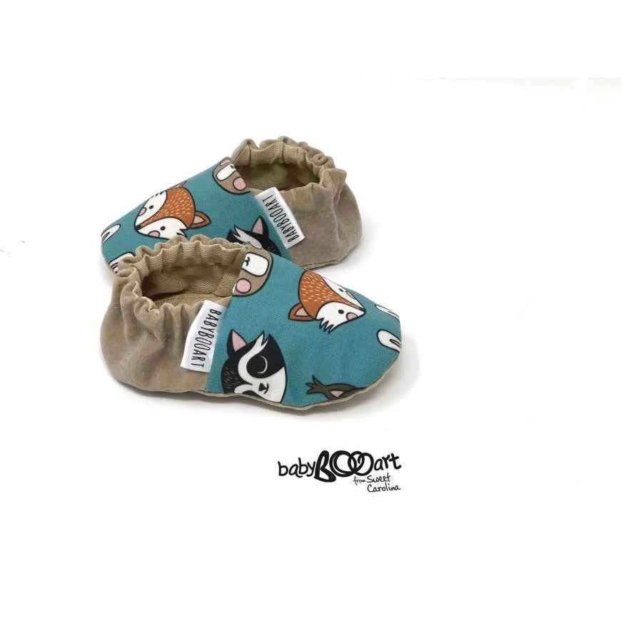 Baby Moccasins | Fox - Teal/Brown