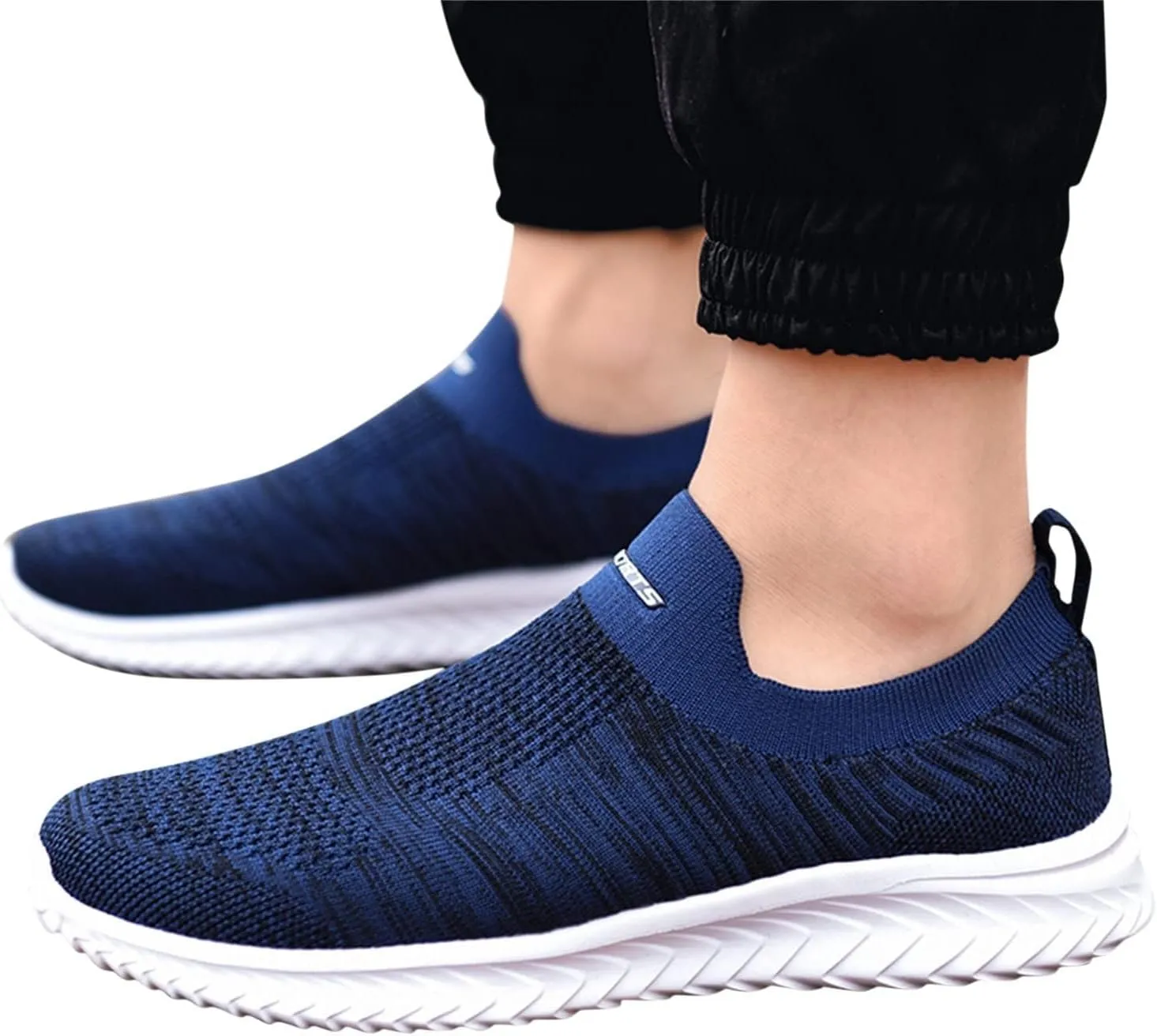 BORAMAX Mens Slip On Running Shoes Breathable Lightweight Comfortable Fashion Non Slip Sneakers for Men