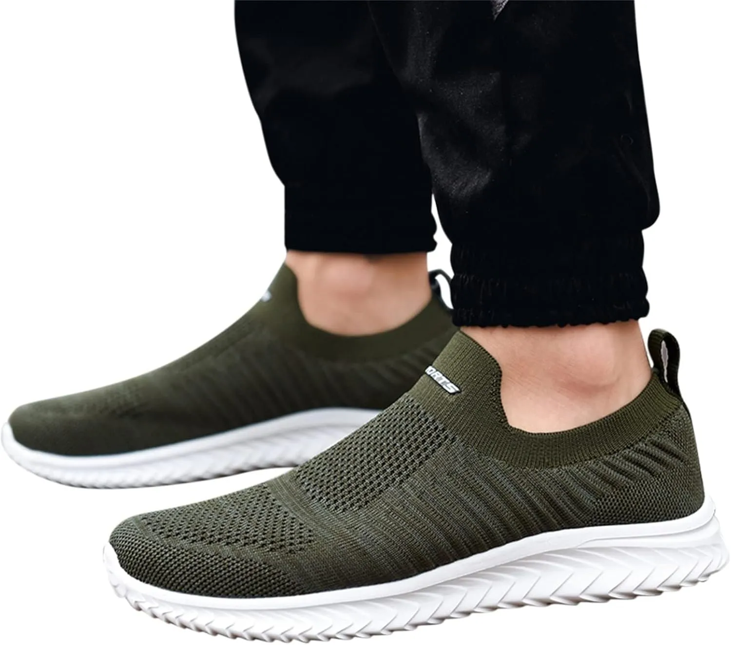 BORAMAX Mens Slip On Running Shoes Breathable Lightweight Comfortable Fashion Non Slip Sneakers for Men