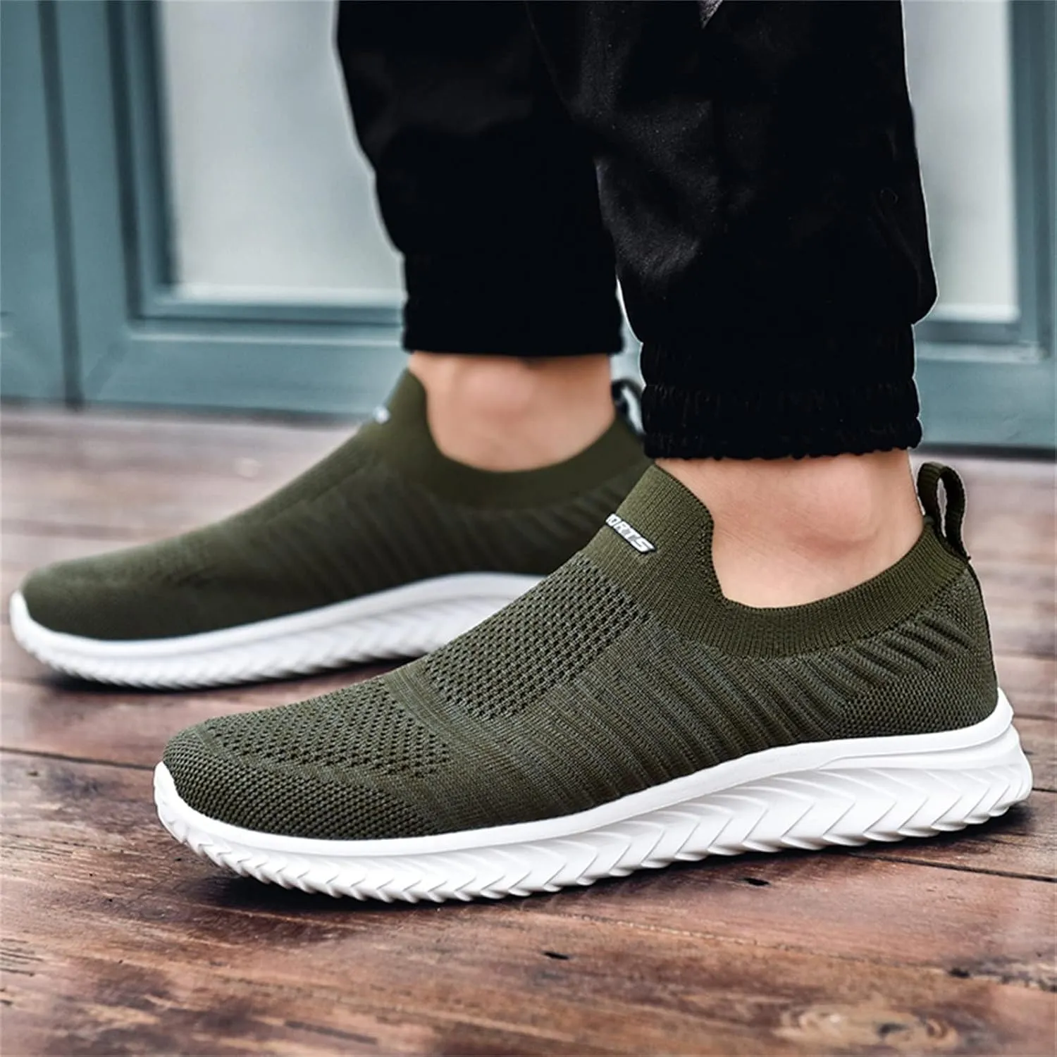 BORAMAX Mens Slip On Running Shoes Breathable Lightweight Comfortable Fashion Non Slip Sneakers for Men