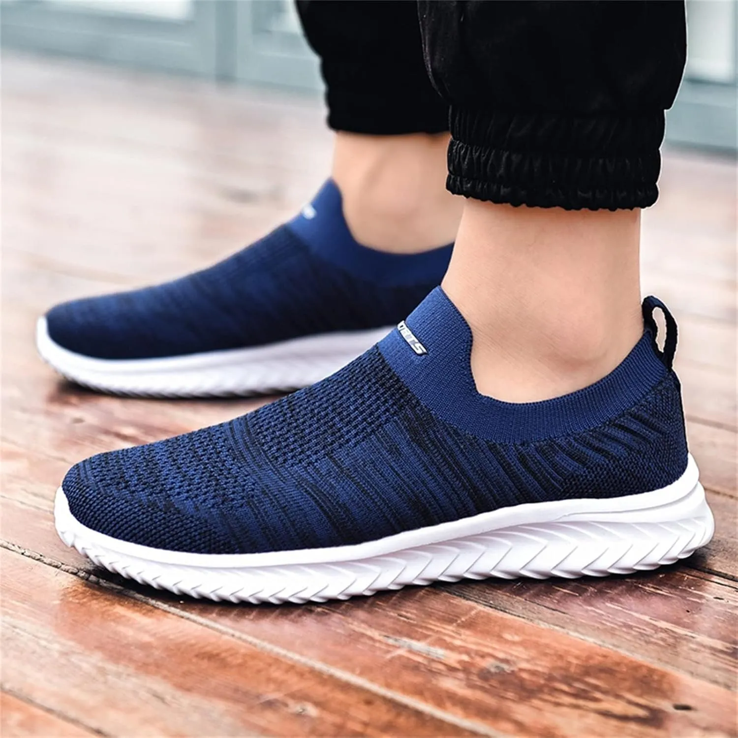 BORAMAX Mens Slip On Running Shoes Breathable Lightweight Comfortable Fashion Non Slip Sneakers for Men