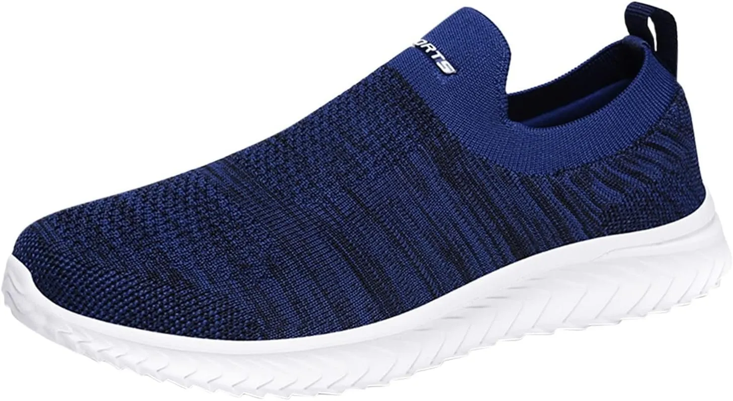 BORAMAX Mens Slip On Running Shoes Breathable Lightweight Comfortable Fashion Non Slip Sneakers for Men
