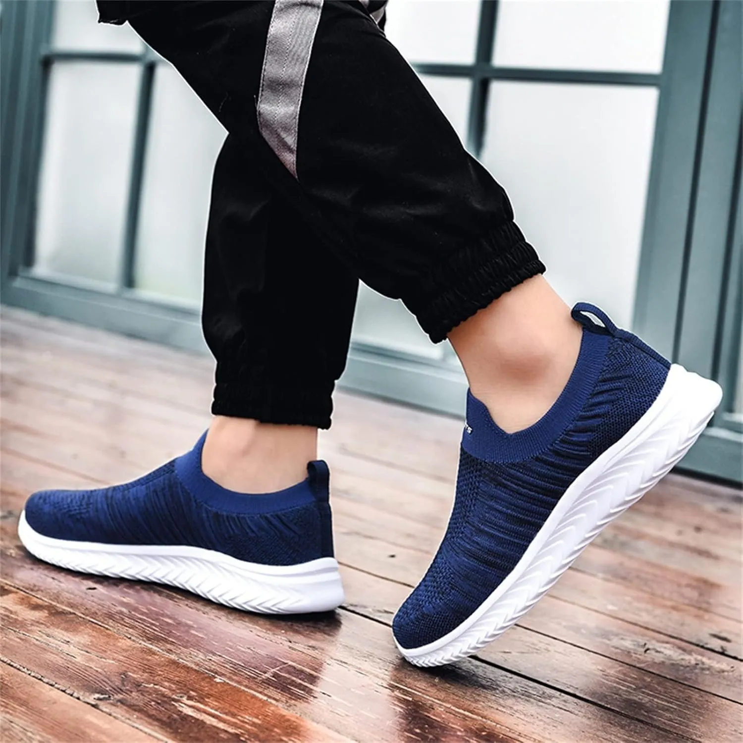 BORAMAX Mens Slip On Running Shoes Breathable Lightweight Comfortable Fashion Non Slip Sneakers for Men