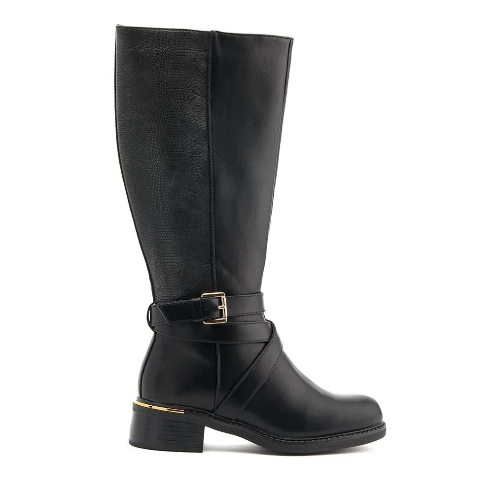 Buckled Calf-Length Boots - WBINS40109 / 325 985