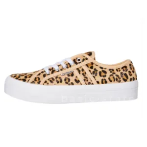 Cass Leather Flatform Sneakers || Oscelot Print - Cow Hair Leather