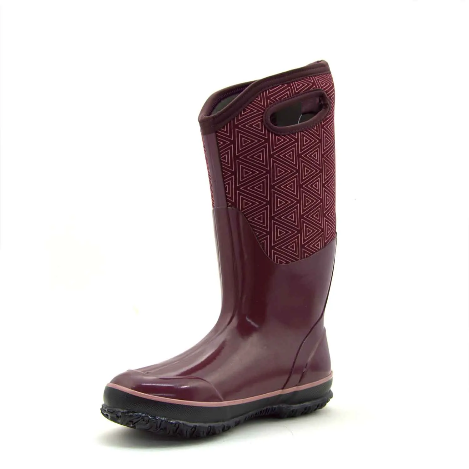 Classic High Triangles Plum Gumboots