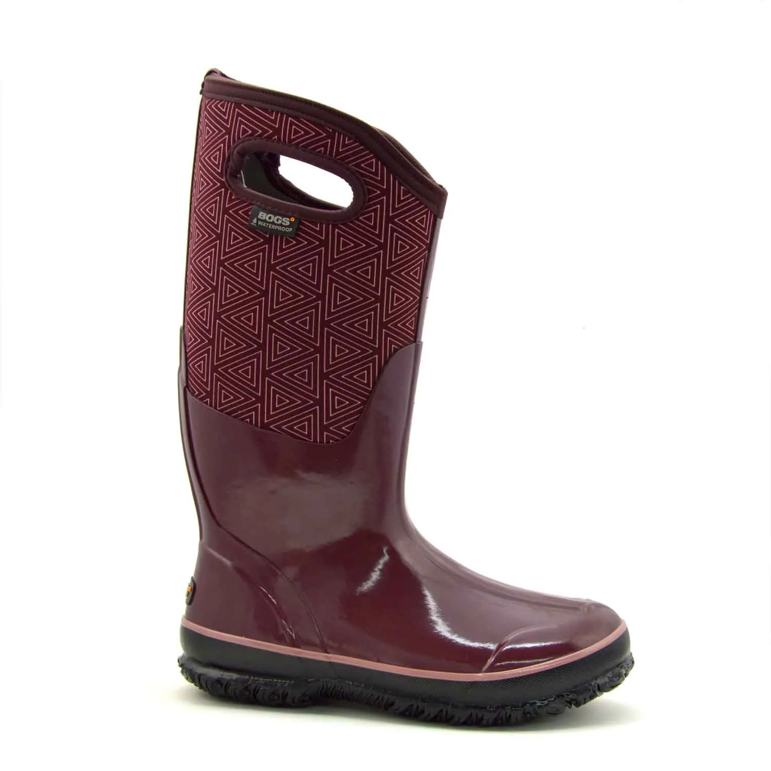 Classic High Triangles Plum Gumboots