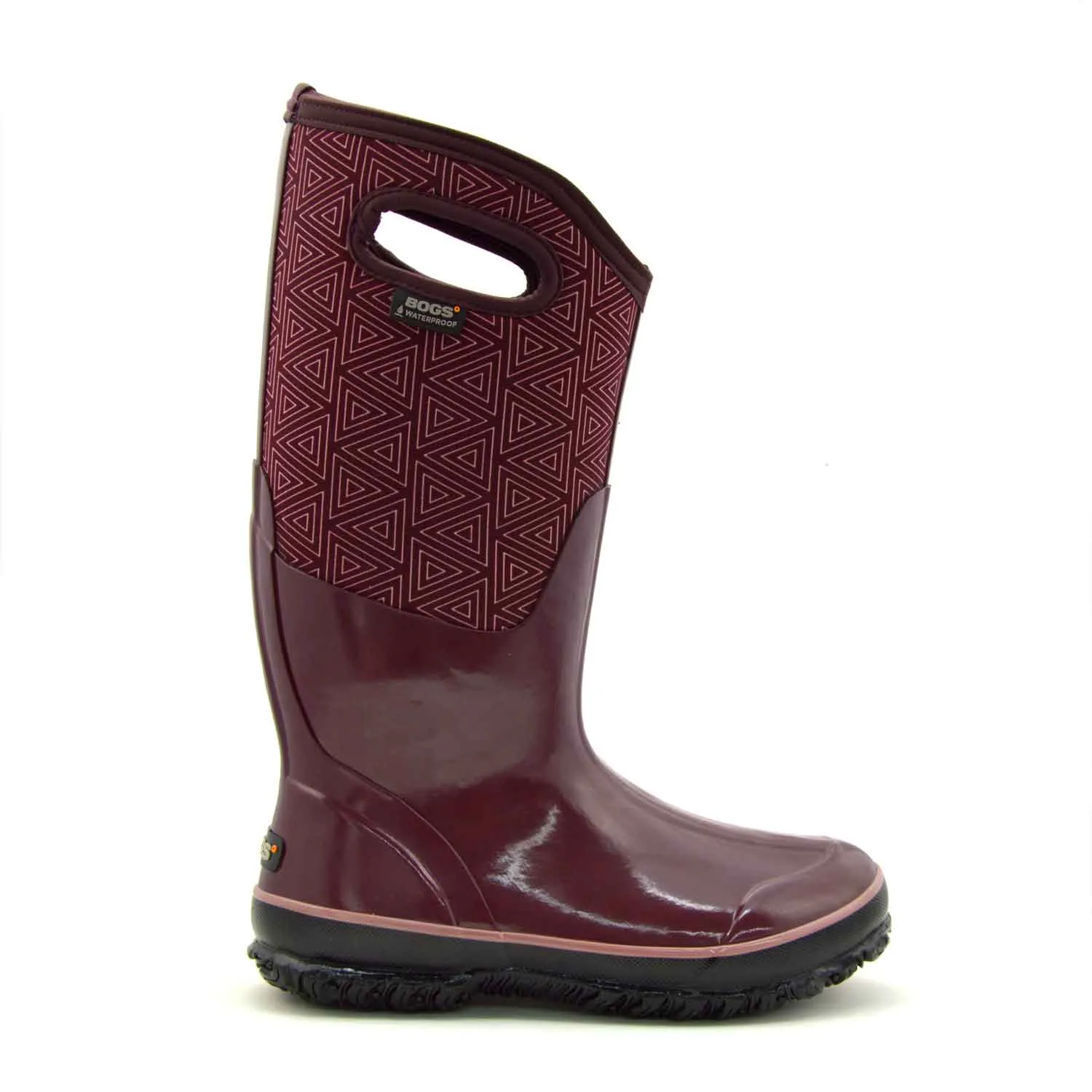Classic High Triangles Plum Gumboots