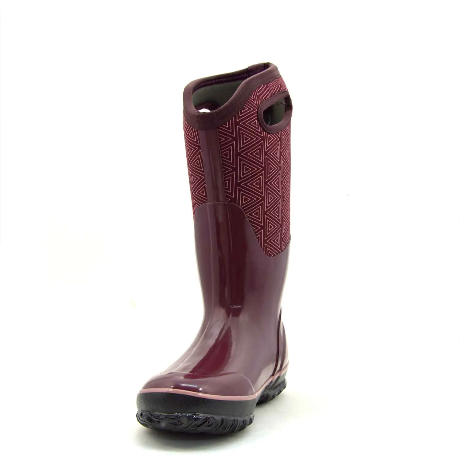Classic High Triangles Plum Gumboots