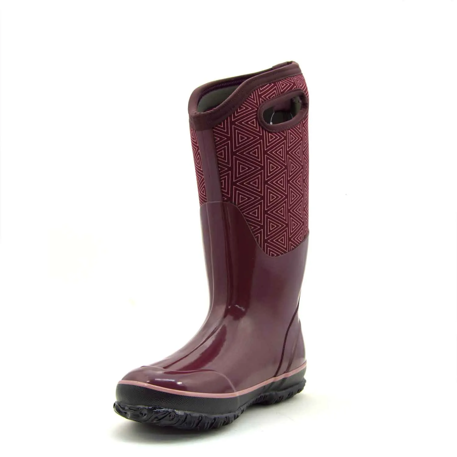 Classic High Triangles Plum Gumboots
