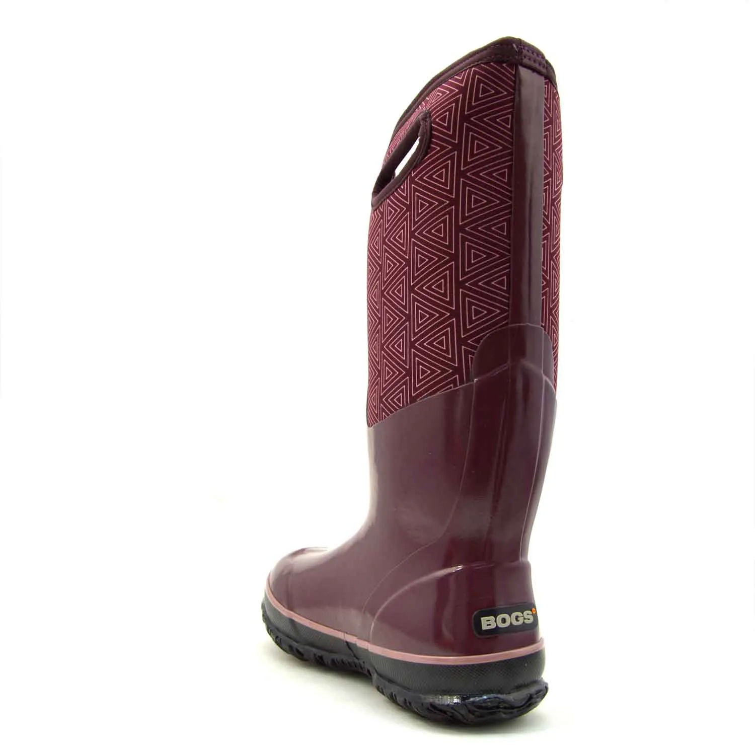 Classic High Triangles Plum Gumboots