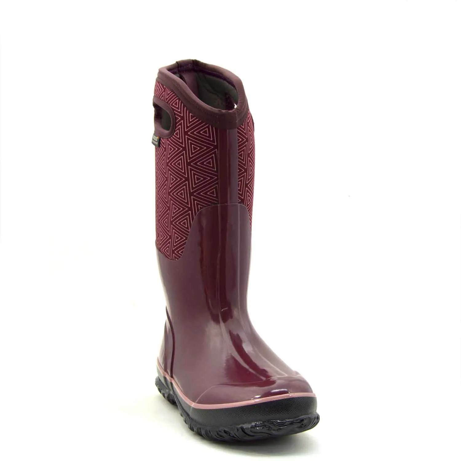 Classic High Triangles Plum Gumboots