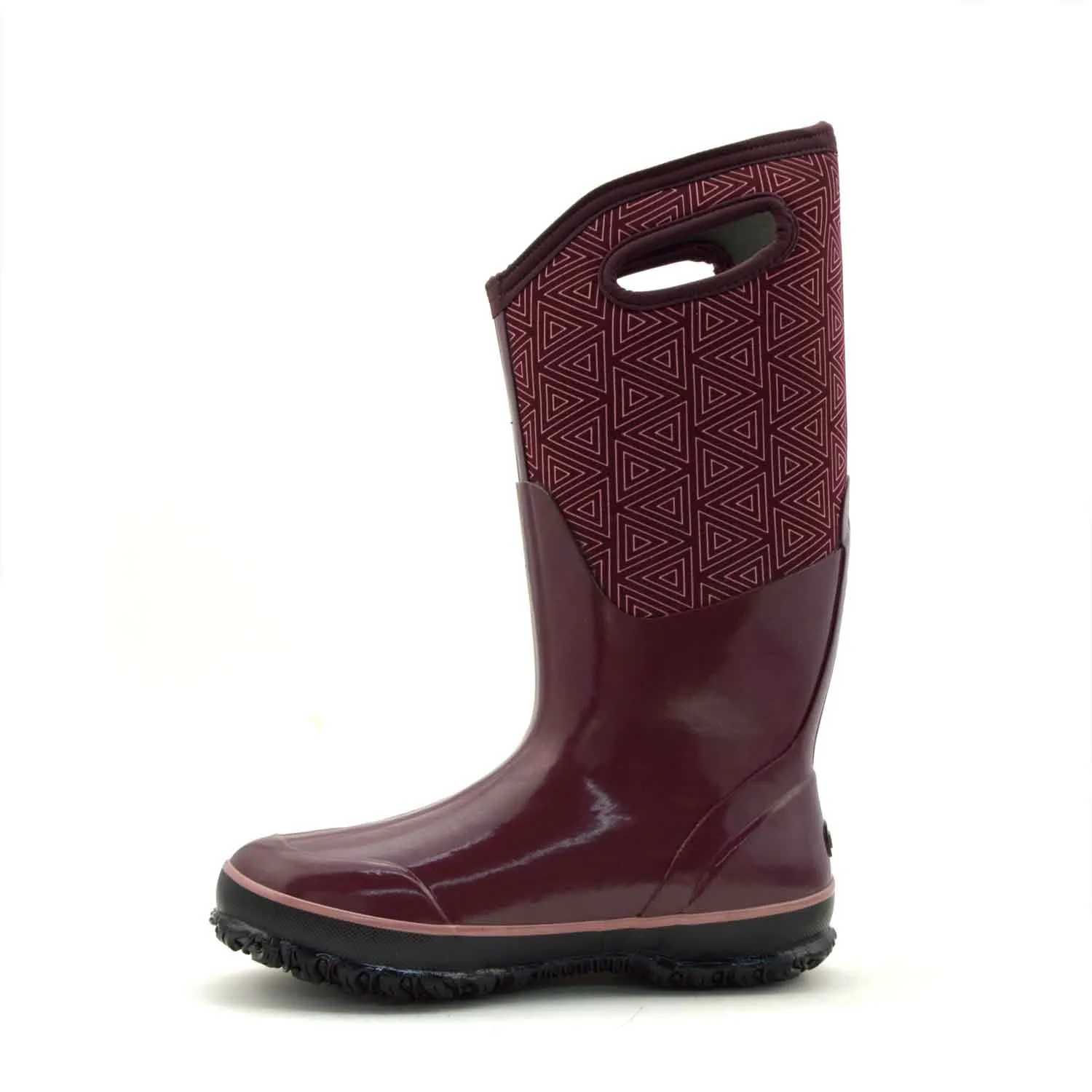 Classic High Triangles Plum Gumboots