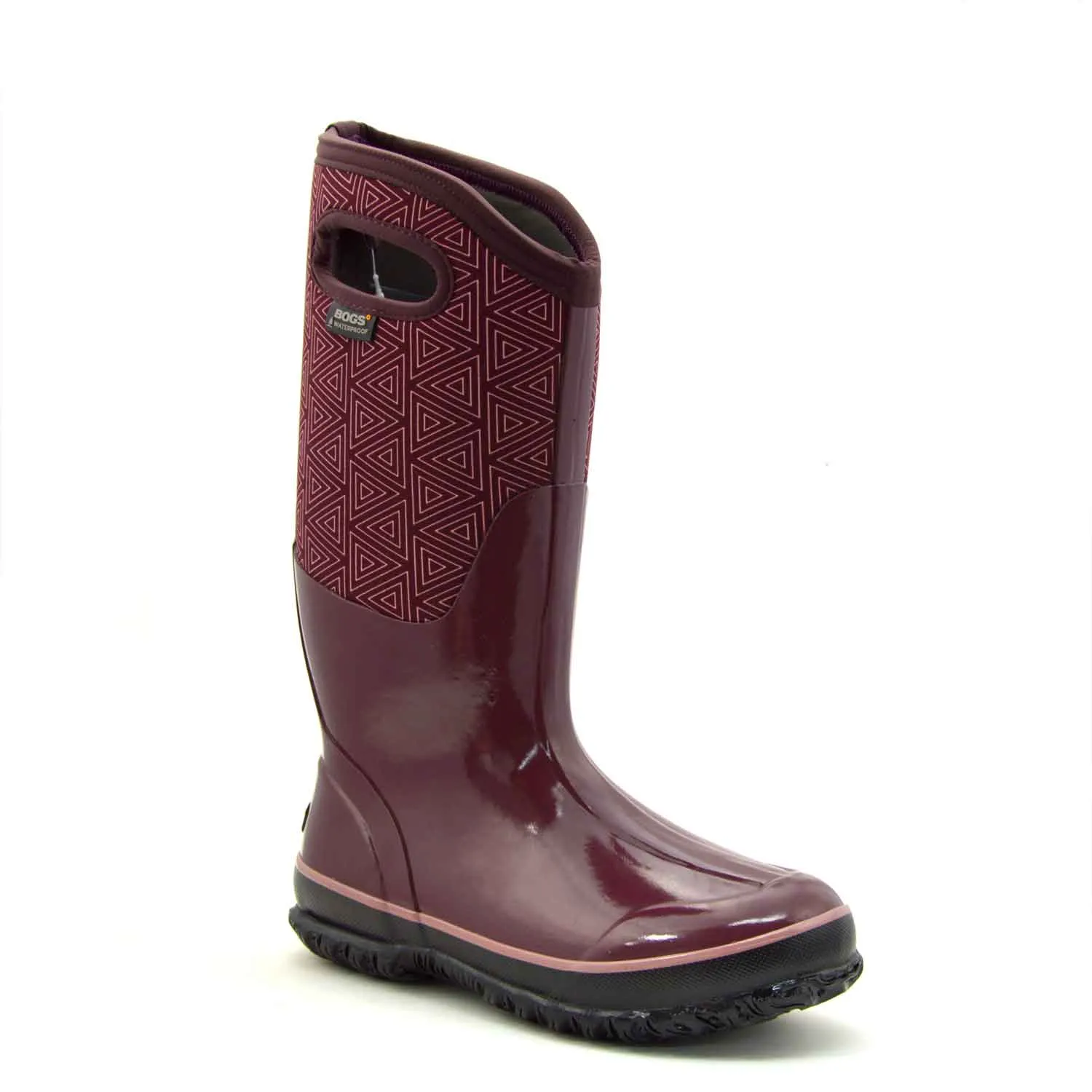 Classic High Triangles Plum Gumboots