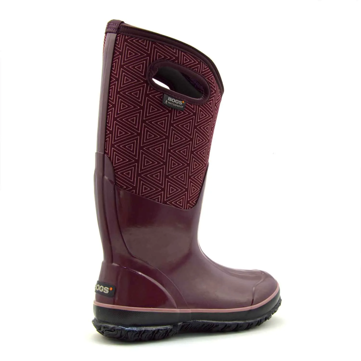 Classic High Triangles Plum Gumboots