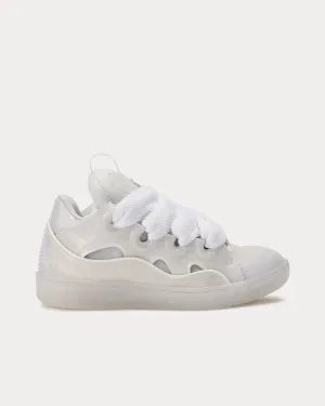 Curb Leather with Glitter Effect White / White Low Top Sneakers