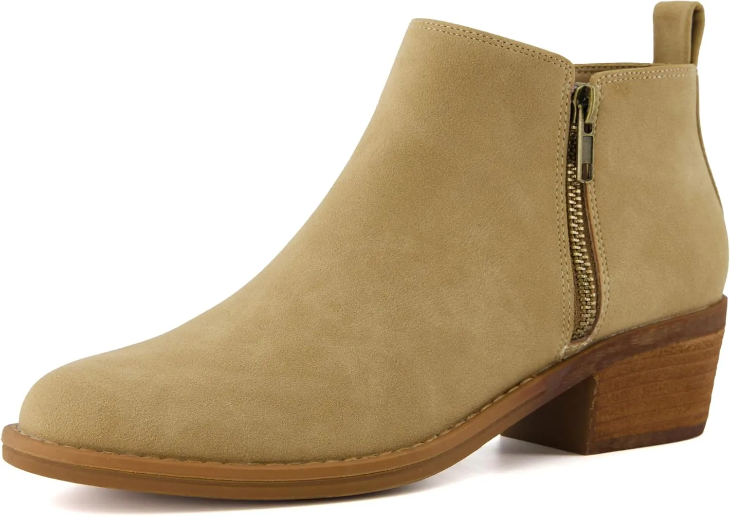 CUSHIONAIRE Taco Womens Ankle Bootie  Low Heel Ankle Boots for Women with Memory Foam Comfort, Side Zipper, and Wide Widths Available