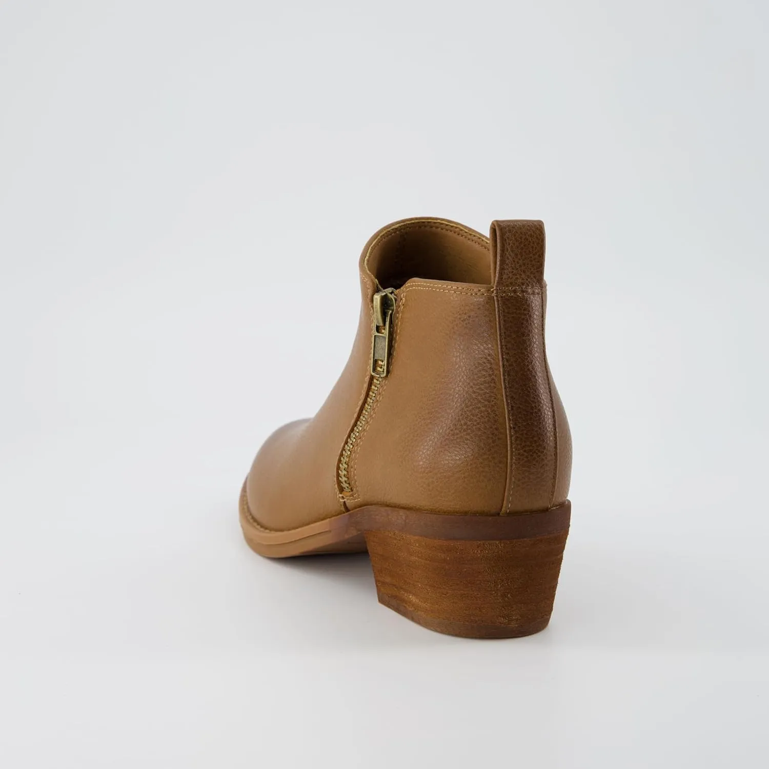 CUSHIONAIRE Taco Womens Ankle Bootie  Low Heel Ankle Boots for Women with Memory Foam Comfort, Side Zipper, and Wide Widths Available