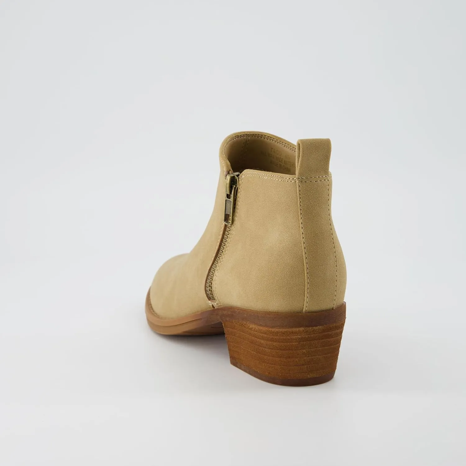 CUSHIONAIRE Taco Womens Ankle Bootie  Low Heel Ankle Boots for Women with Memory Foam Comfort, Side Zipper, and Wide Widths Available