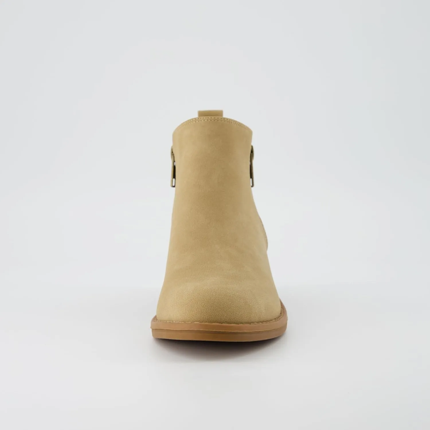 CUSHIONAIRE Taco Womens Ankle Bootie  Low Heel Ankle Boots for Women with Memory Foam Comfort, Side Zipper, and Wide Widths Available
