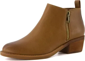 CUSHIONAIRE Taco Womens Ankle Bootie  Low Heel Ankle Boots for Women with Memory Foam Comfort, Side Zipper, and Wide Widths Available