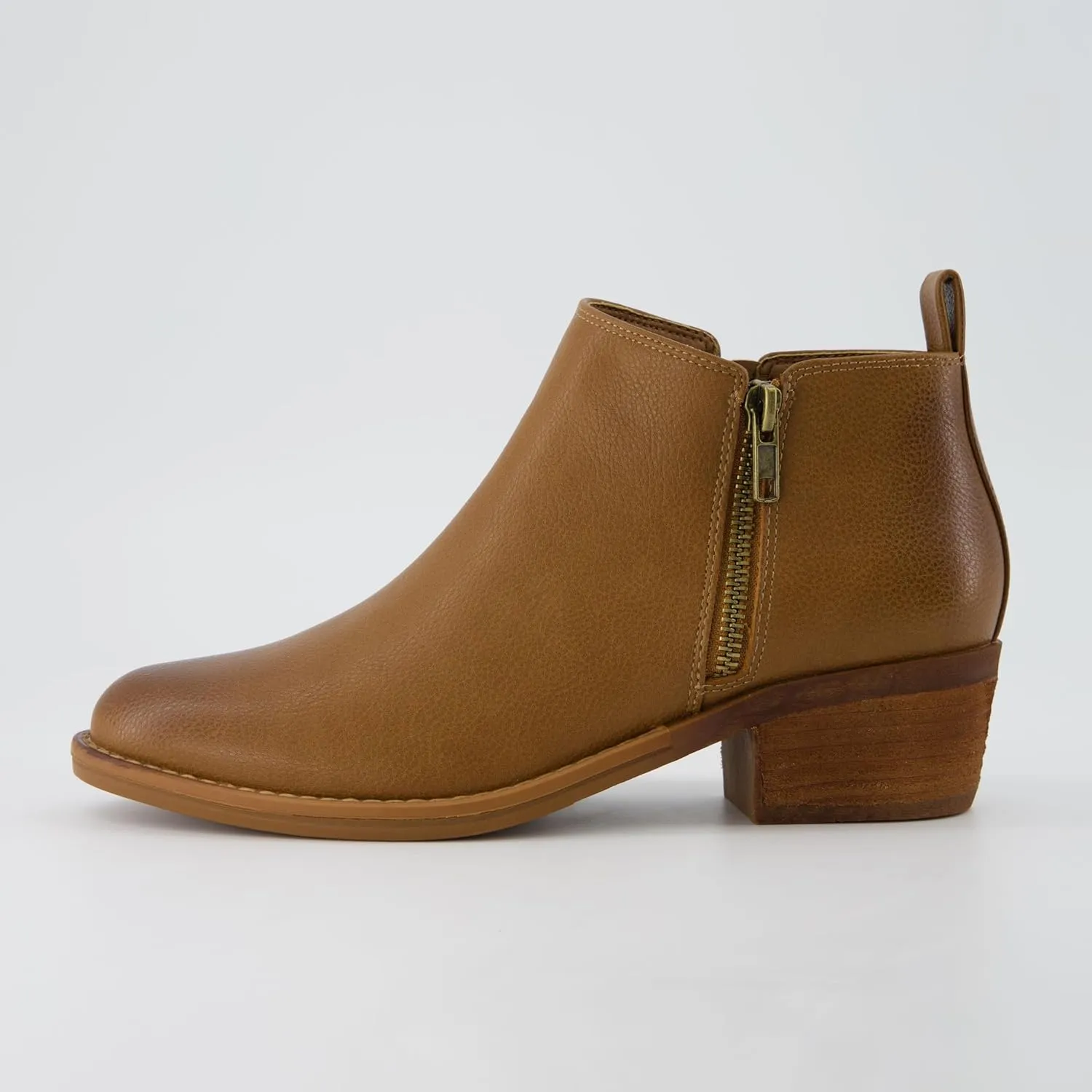 CUSHIONAIRE Taco Womens Ankle Bootie  Low Heel Ankle Boots for Women with Memory Foam Comfort, Side Zipper, and Wide Widths Available