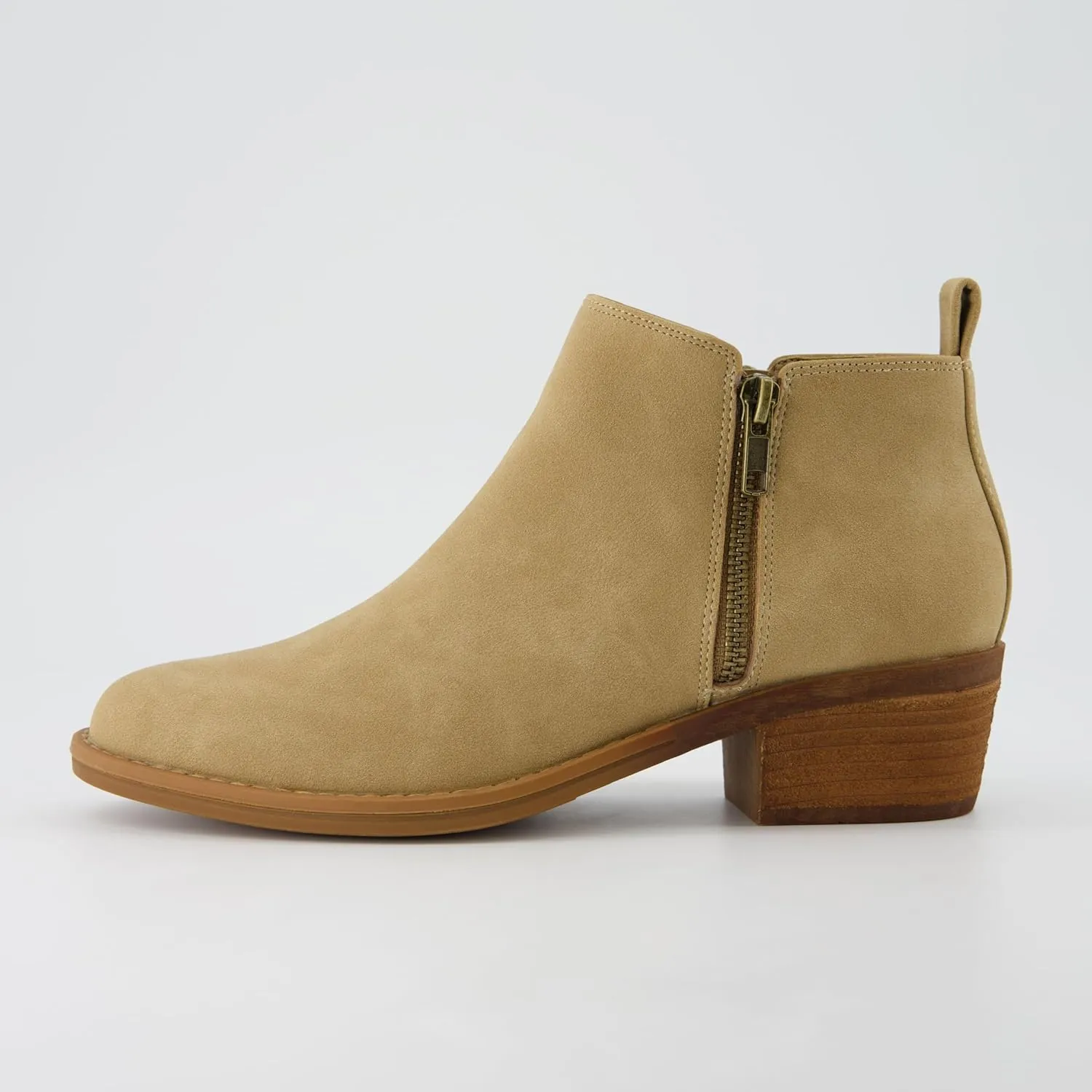 CUSHIONAIRE Taco Womens Ankle Bootie  Low Heel Ankle Boots for Women with Memory Foam Comfort, Side Zipper, and Wide Widths Available