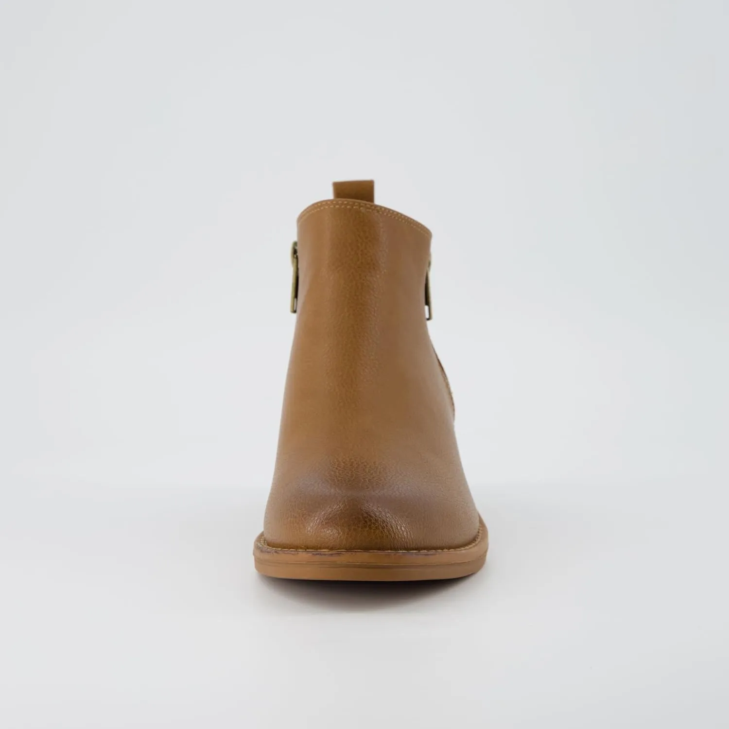 CUSHIONAIRE Taco Womens Ankle Bootie  Low Heel Ankle Boots for Women with Memory Foam Comfort, Side Zipper, and Wide Widths Available