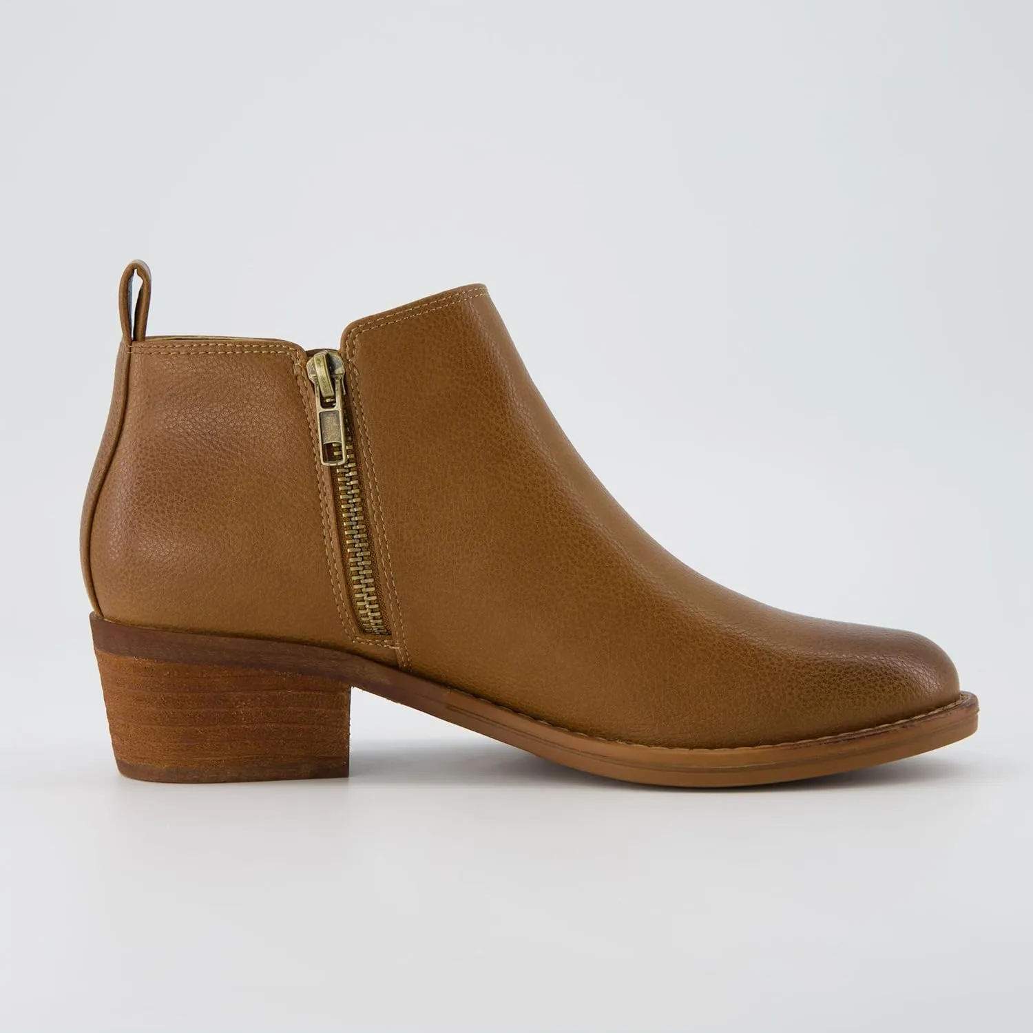 CUSHIONAIRE Taco Womens Ankle Bootie  Low Heel Ankle Boots for Women with Memory Foam Comfort, Side Zipper, and Wide Widths Available