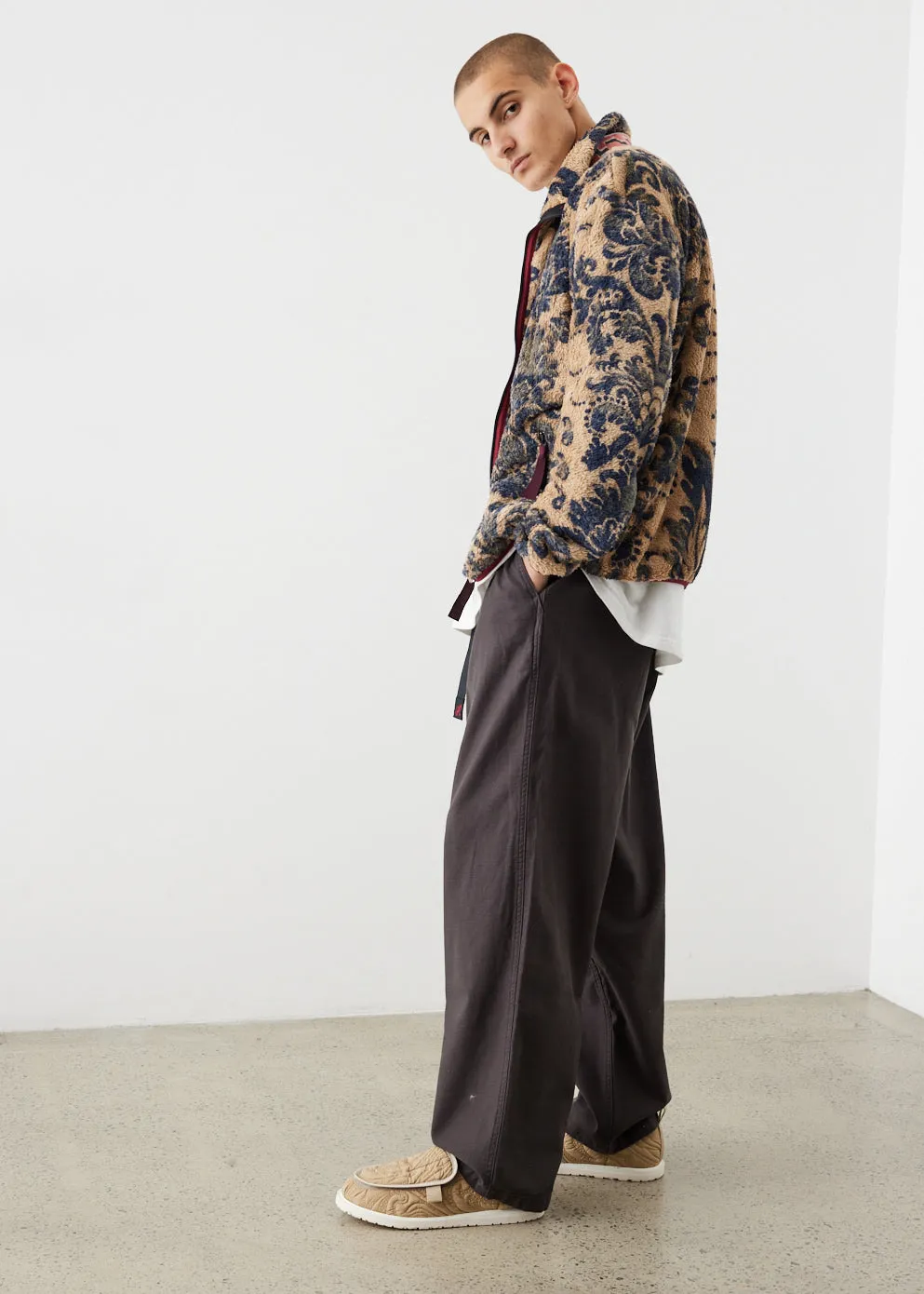 Damask Fleece Zip Blouson