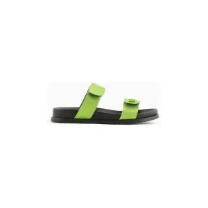 EMPORIO ARMANI DOUBLE-BAND GROSGRAIN SANDALS WITH EA LOGO