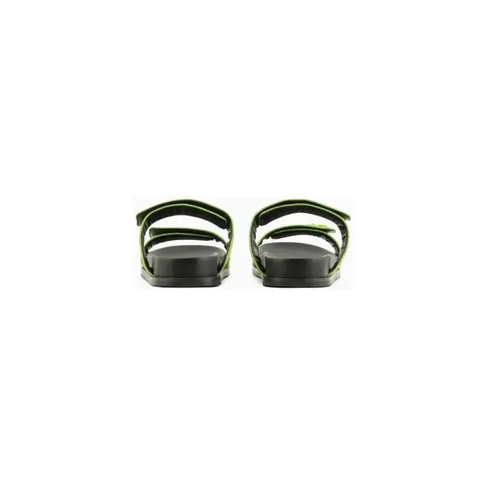 EMPORIO ARMANI DOUBLE-BAND GROSGRAIN SANDALS WITH EA LOGO
