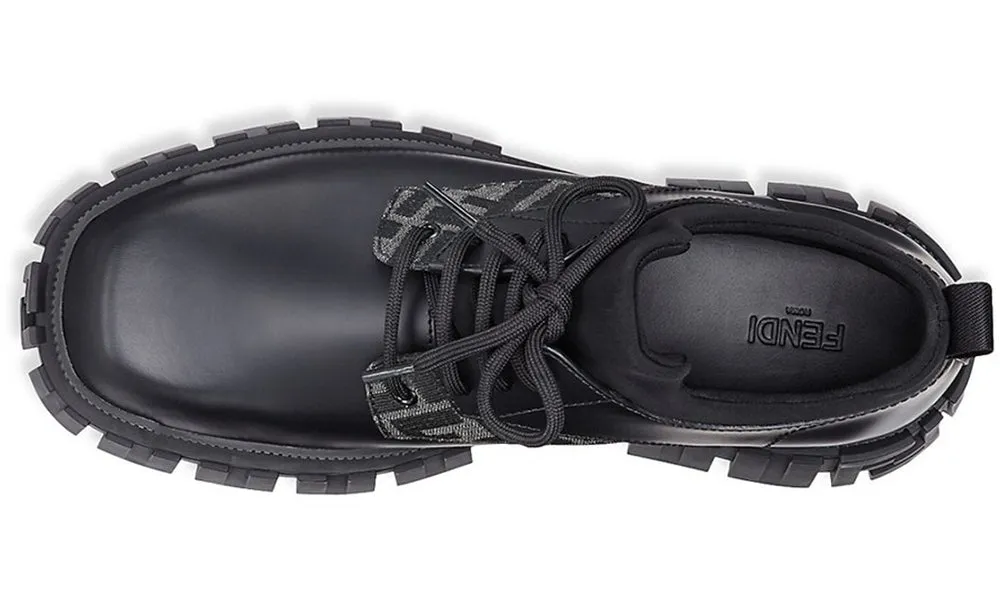 Fendi Leather Double F Oxford Shoes