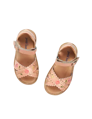 Flower Pop Crossover scallop sandal - Blush