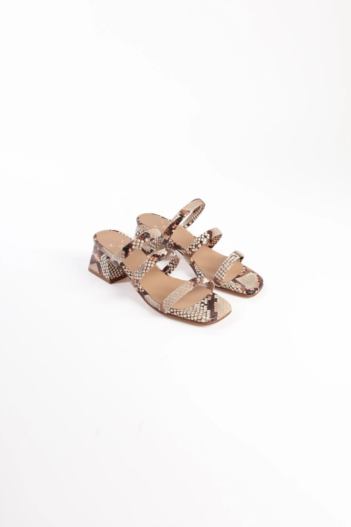 LOLLY BROWN - Strappy Block-Heeled Slip-On Sandals