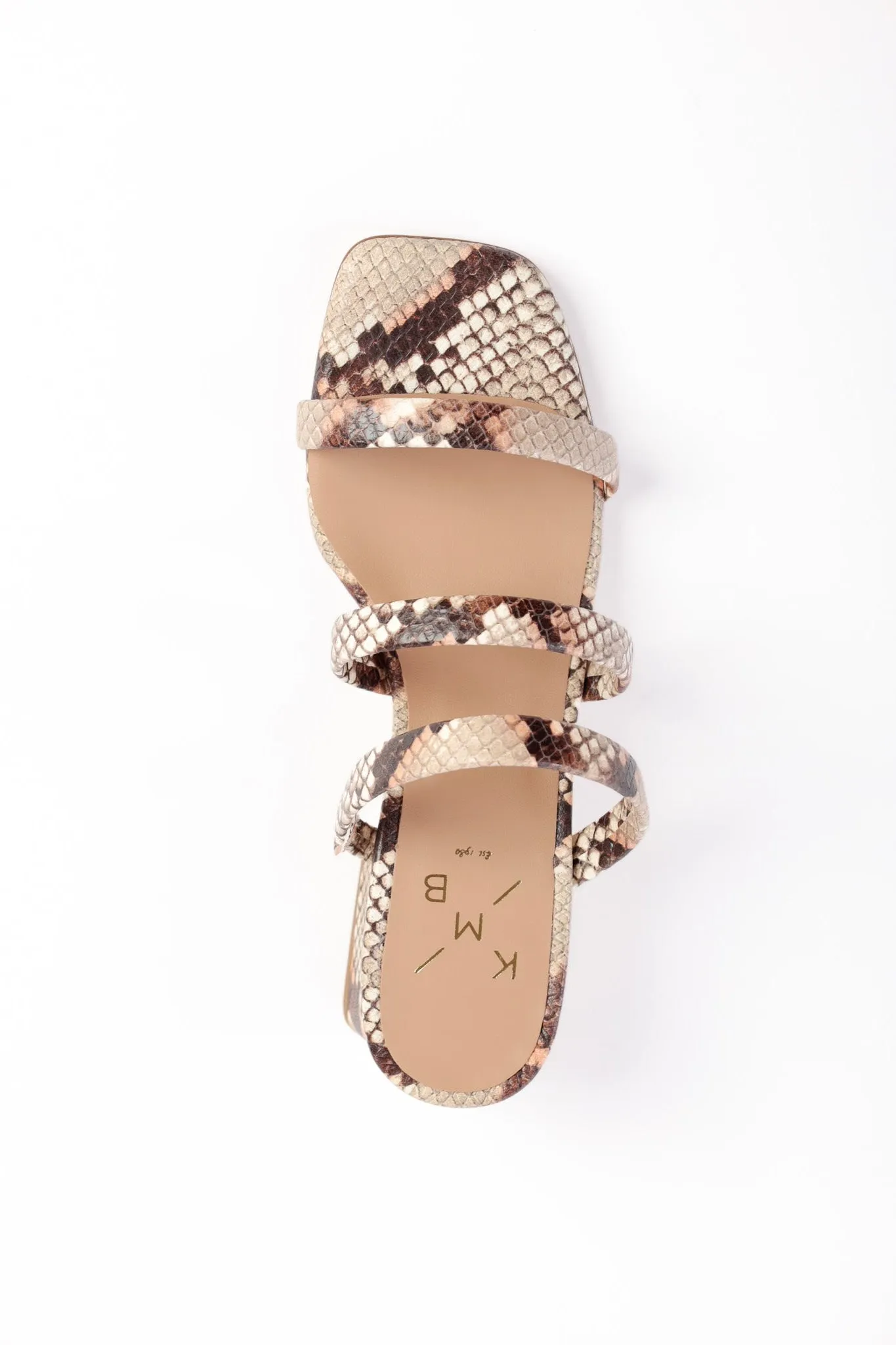 LOLLY BROWN - Strappy Block-Heeled Slip-On Sandals