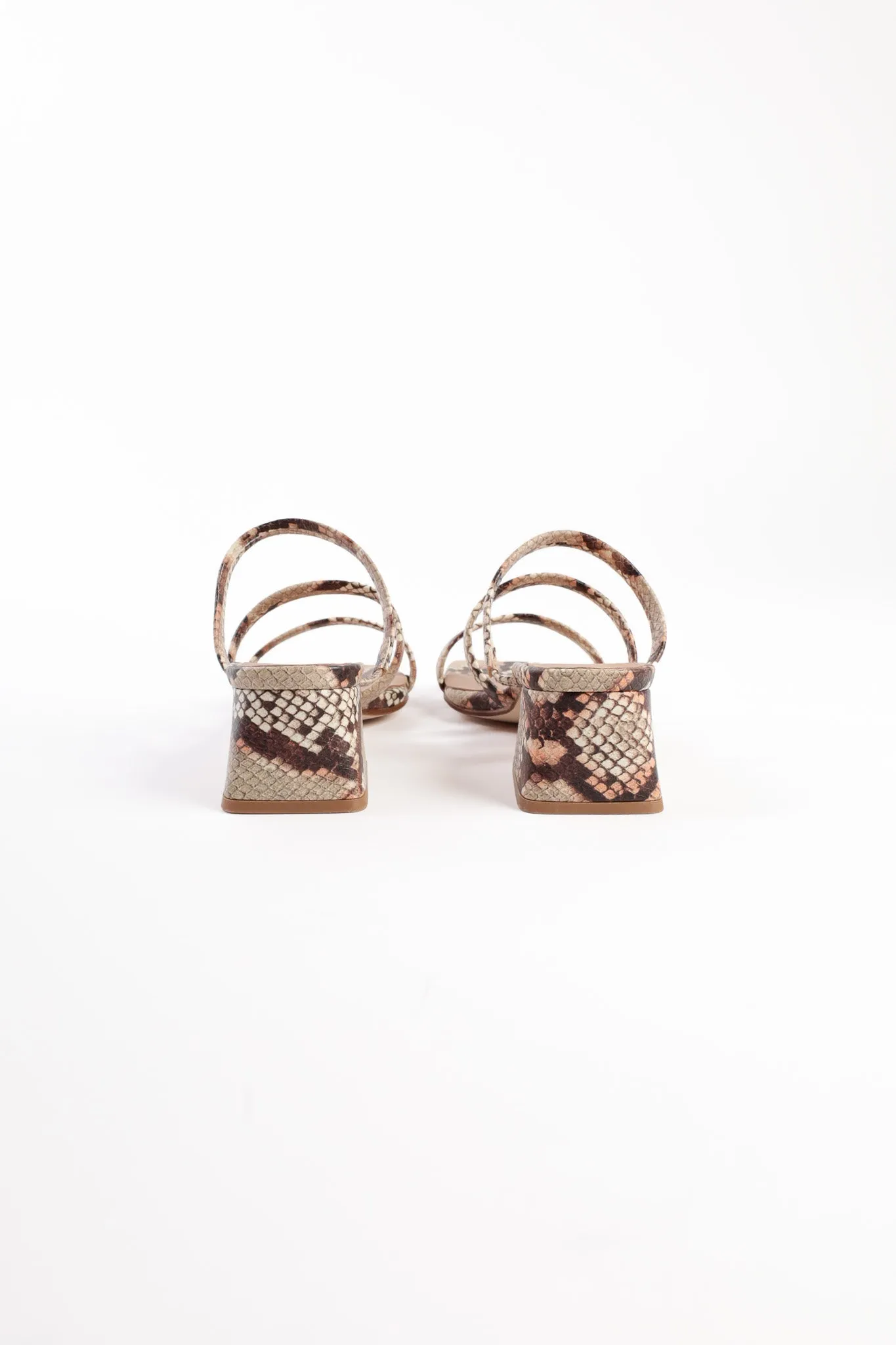 LOLLY BROWN - Strappy Block-Heeled Slip-On Sandals