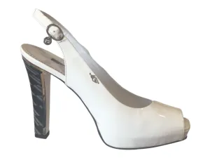 MARINO FABIANI 4356 White Patent with Concealed Platform Leather High Heels