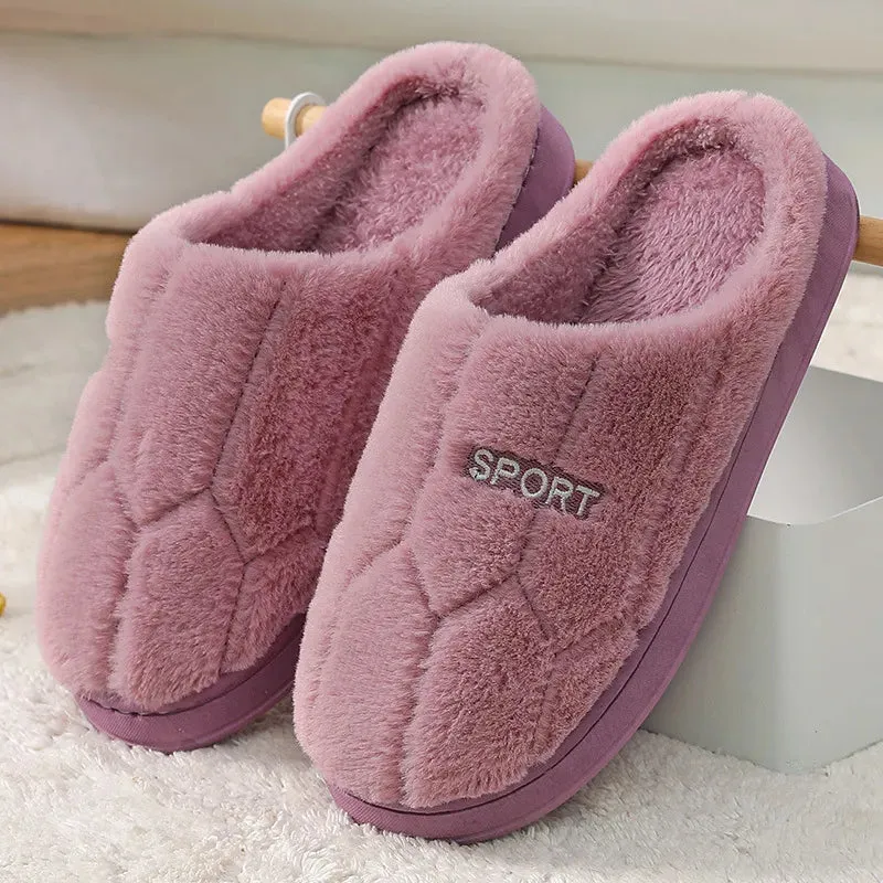 Men Indoor Home Non Slip Versatile Plush Cotton Slippers