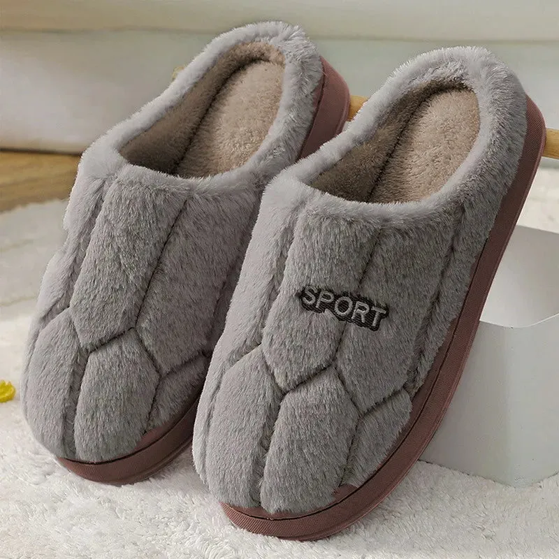 Men Indoor Home Non Slip Versatile Plush Cotton Slippers