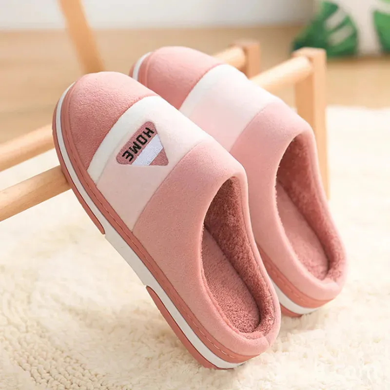 Men Indoor Home Non Slip Versatile Plush Cotton Slippers
