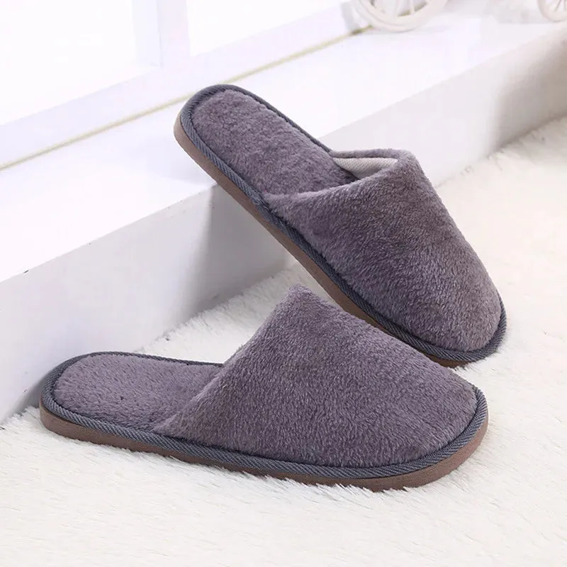 Men Indoor Home Non Slip Versatile Plush Cotton Slippers