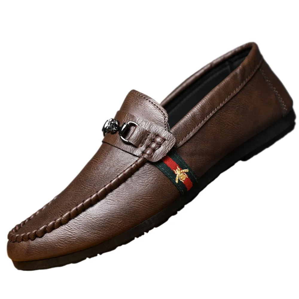 Men's casual leather shoes Men's British versatile lazy one-pedal summer men's shoes 2024 new loafers summer