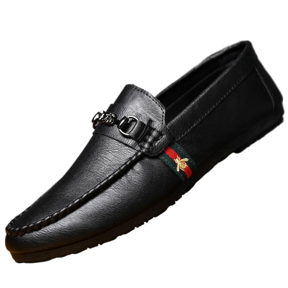Men's casual leather shoes Men's British versatile lazy one-pedal summer men's shoes 2024 new loafers summer