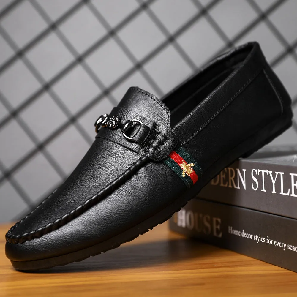 Men's casual leather shoes Men's British versatile lazy one-pedal summer men's shoes 2024 new loafers summer