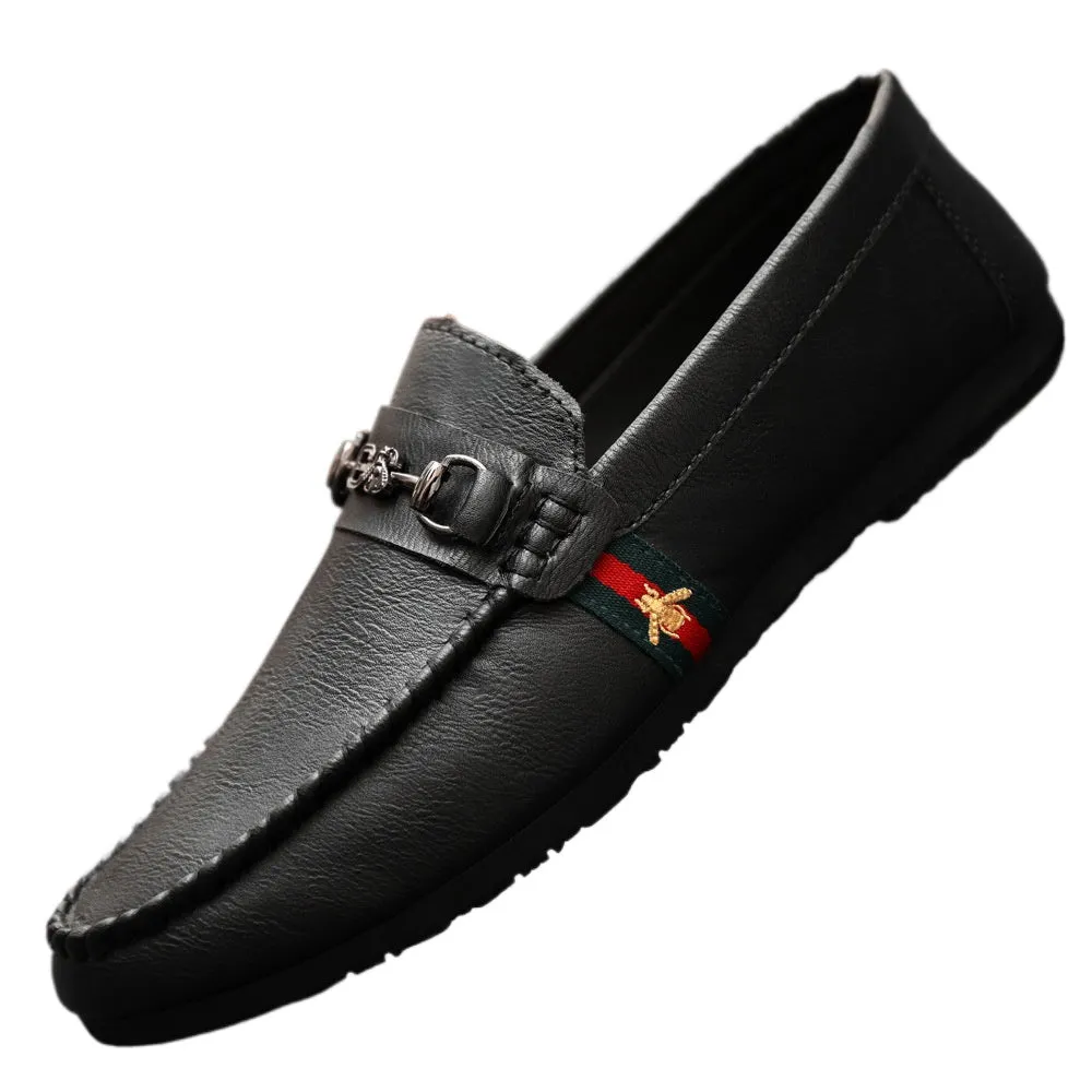 Men's casual leather shoes Men's British versatile lazy one-pedal summer men's shoes 2024 new loafers summer