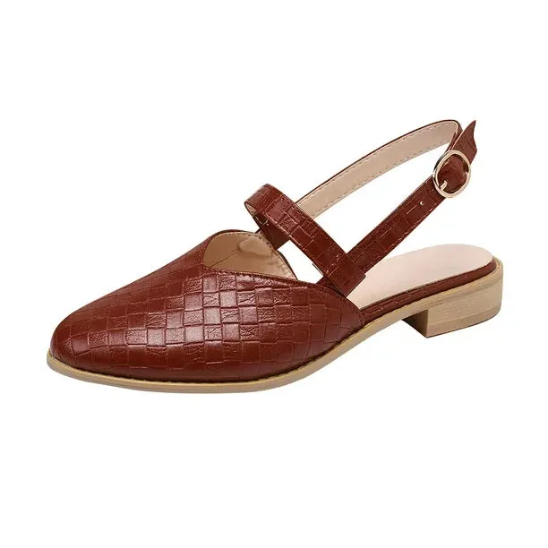 NEW DPTALR Women's Pointed Flat Shoes Weave Casual Shoes Solid Comfortable Sandals Shoes, Brown, Sz 9.5